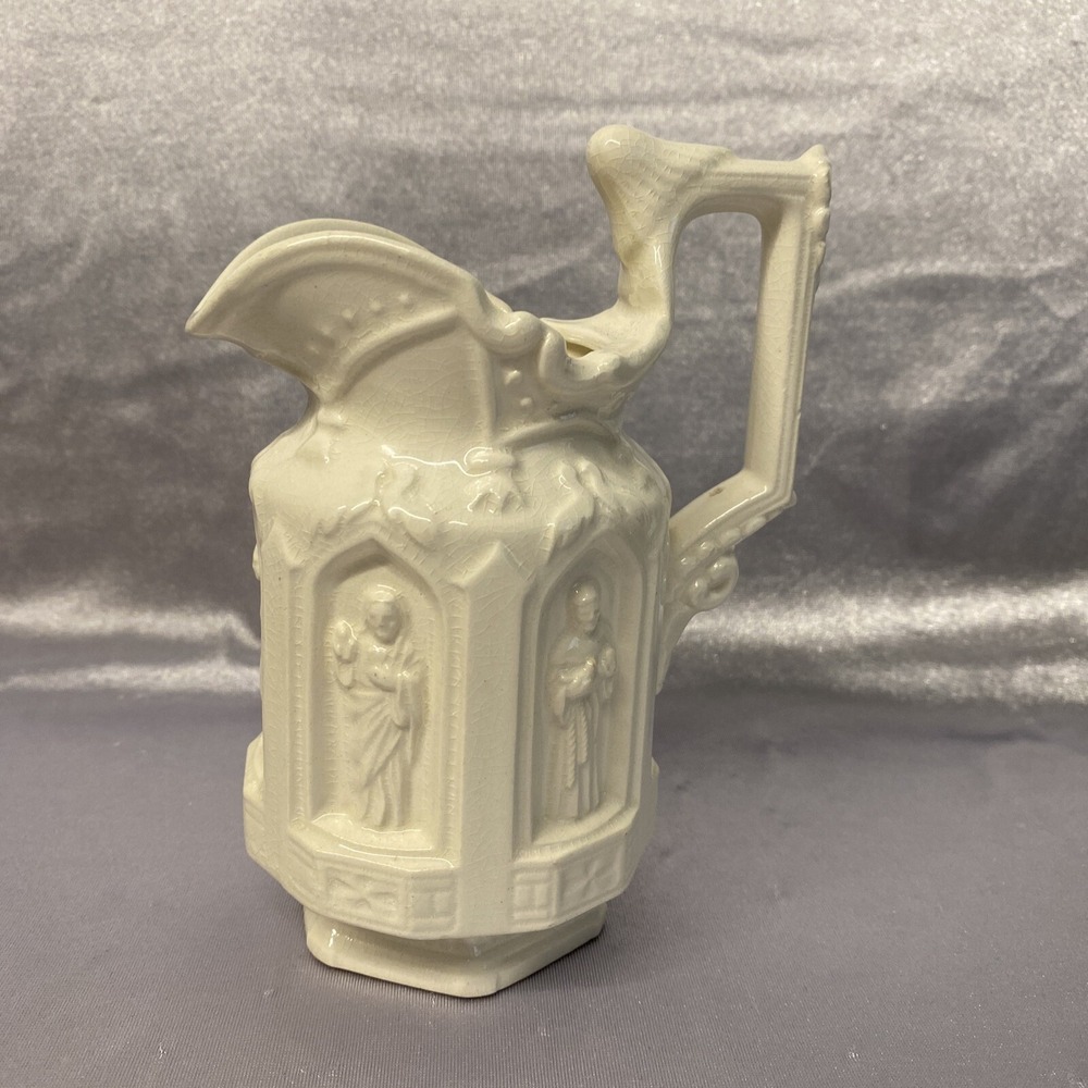Middle 20th Century Neoclassical Gothic Apostle Italian Ceramic Pitcher/Creamer
